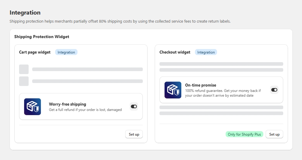 set up Shipping Protection