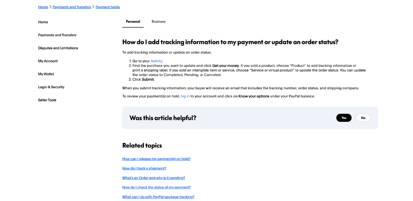 How do I add tracking information to my payment or update an order status?