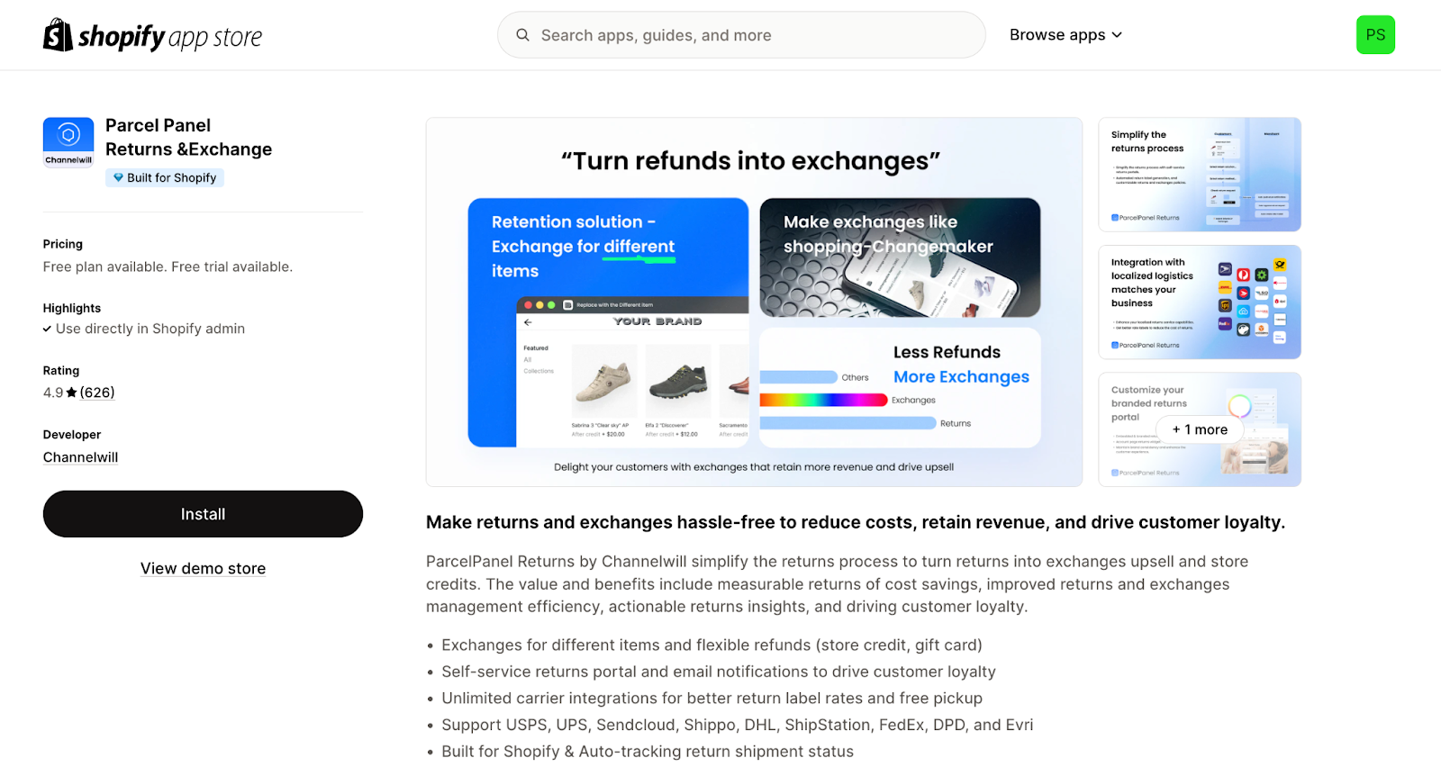 Parcel Panel Returns & Exchange