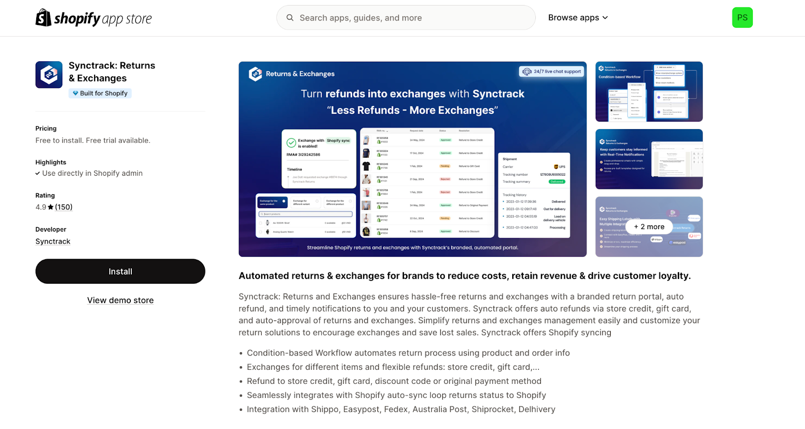 Synctrack: Returns & Exchanges
