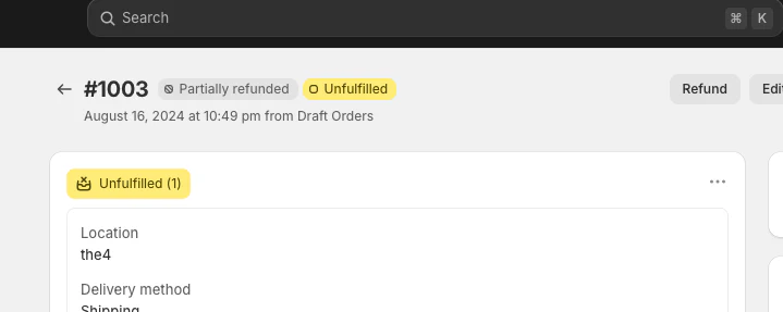 Handle Shopify Partial Refund