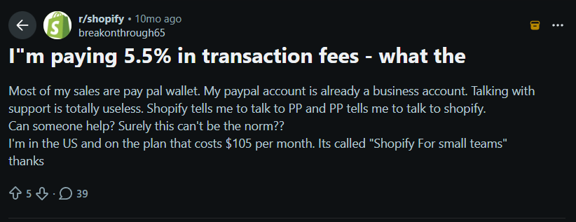 Real Example The Cost of Missing shopify paypal fee Detail