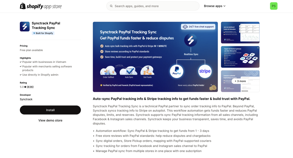 Synctrack PayPal Tracking Sync