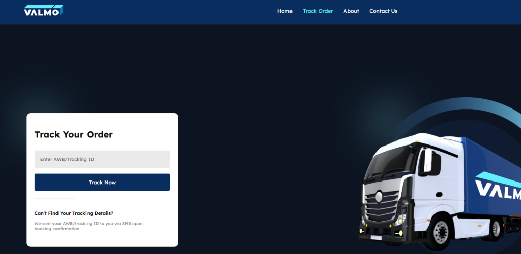 Valmo Tracking page