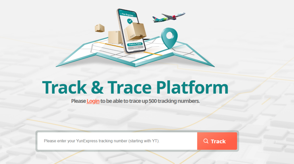 Yun Express tracking page